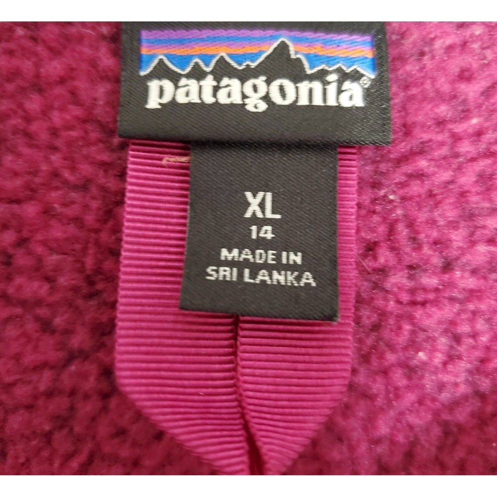 Patagonia Better Sweater Jacket Kids XL 14 Full Zip Fleece Burgandy Wine EUC - Picture 3 of 9